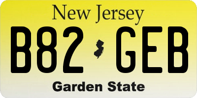 NJ license plate B82GEB