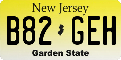NJ license plate B82GEH