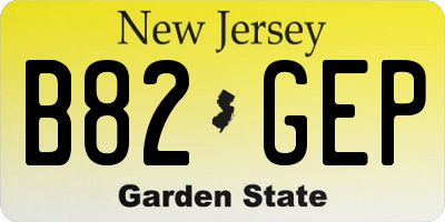 NJ license plate B82GEP