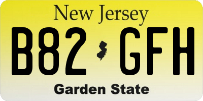 NJ license plate B82GFH
