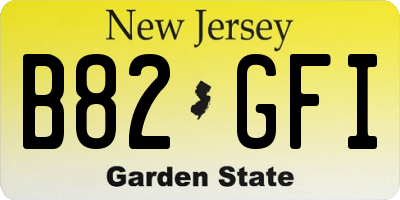 NJ license plate B82GFI