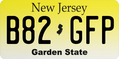 NJ license plate B82GFP