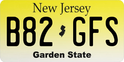 NJ license plate B82GFS