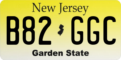 NJ license plate B82GGC