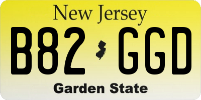 NJ license plate B82GGD