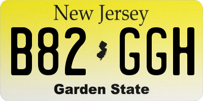 NJ license plate B82GGH