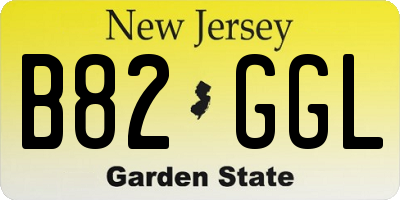 NJ license plate B82GGL