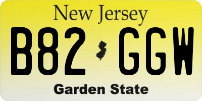NJ license plate B82GGW