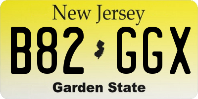 NJ license plate B82GGX