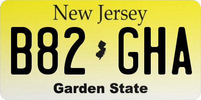 NJ license plate B82GHA