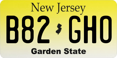 NJ license plate B82GHO