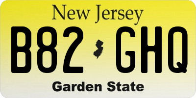 NJ license plate B82GHQ
