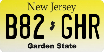 NJ license plate B82GHR