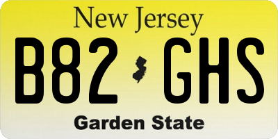 NJ license plate B82GHS