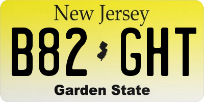 NJ license plate B82GHT