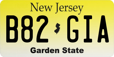 NJ license plate B82GIA