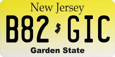 NJ license plate B82GIC