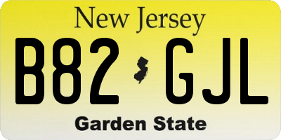 NJ license plate B82GJL