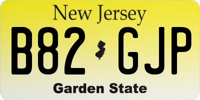 NJ license plate B82GJP