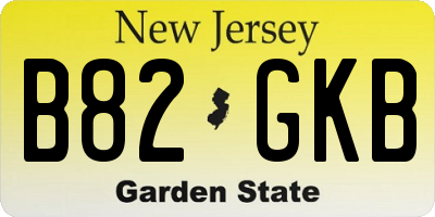 NJ license plate B82GKB