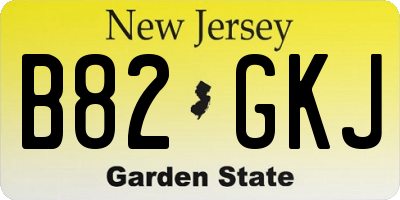 NJ license plate B82GKJ