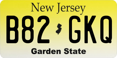 NJ license plate B82GKQ