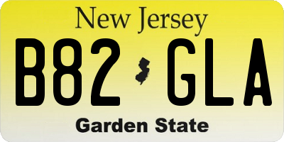NJ license plate B82GLA