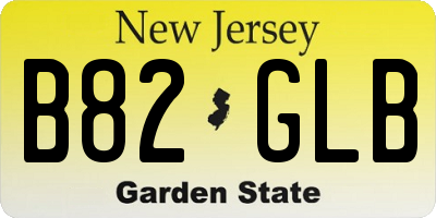 NJ license plate B82GLB