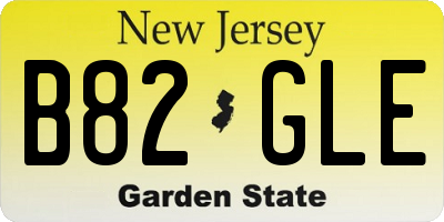 NJ license plate B82GLE