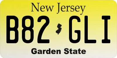 NJ license plate B82GLI
