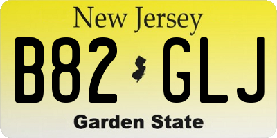 NJ license plate B82GLJ