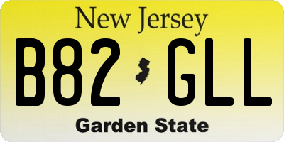 NJ license plate B82GLL