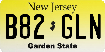 NJ license plate B82GLN