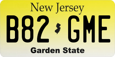 NJ license plate B82GME