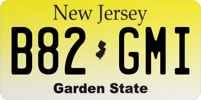 NJ license plate B82GMI