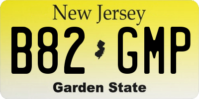 NJ license plate B82GMP