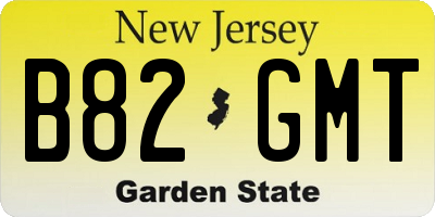 NJ license plate B82GMT
