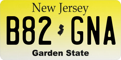 NJ license plate B82GNA