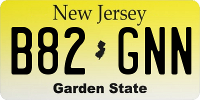 NJ license plate B82GNN