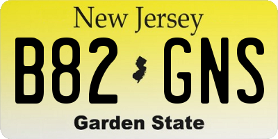 NJ license plate B82GNS