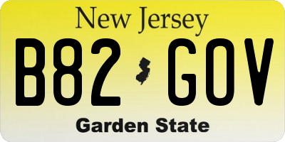 NJ license plate B82GOV