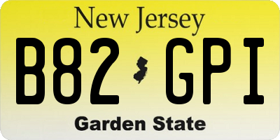 NJ license plate B82GPI