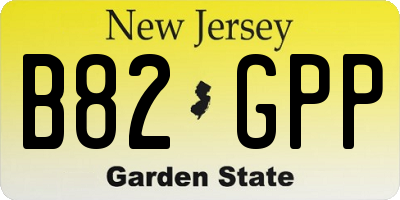 NJ license plate B82GPP