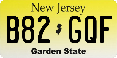 NJ license plate B82GQF