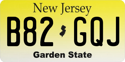 NJ license plate B82GQJ