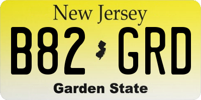 NJ license plate B82GRD