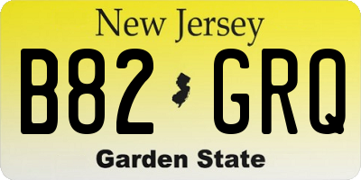 NJ license plate B82GRQ