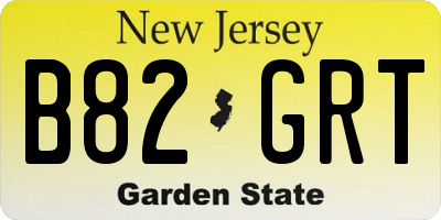 NJ license plate B82GRT