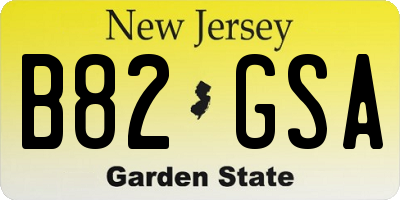 NJ license plate B82GSA