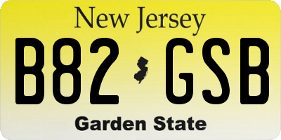 NJ license plate B82GSB